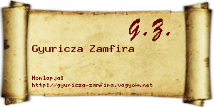 Gyuricza Zamfira névjegykártya